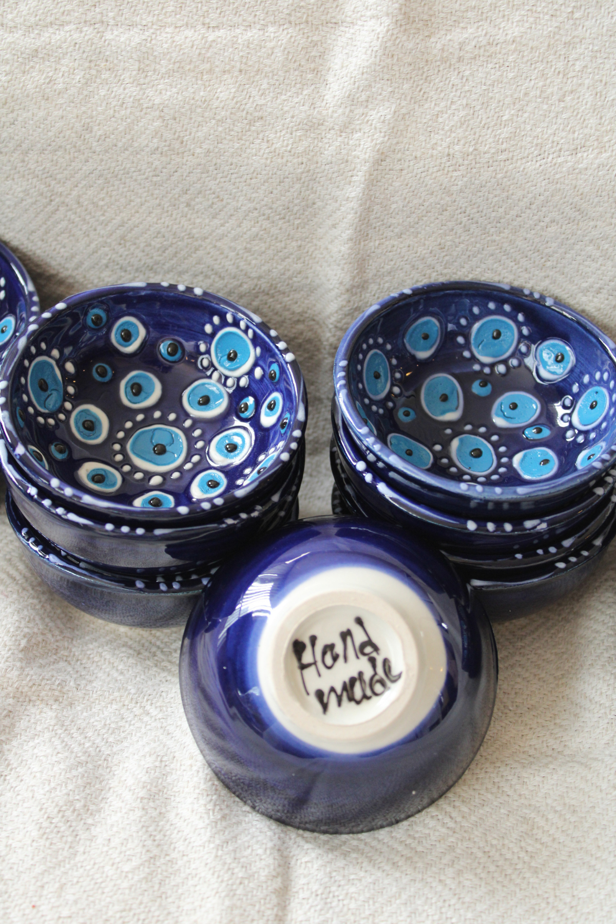 Nazar Handpainted Ceramic Bowls 8 cm