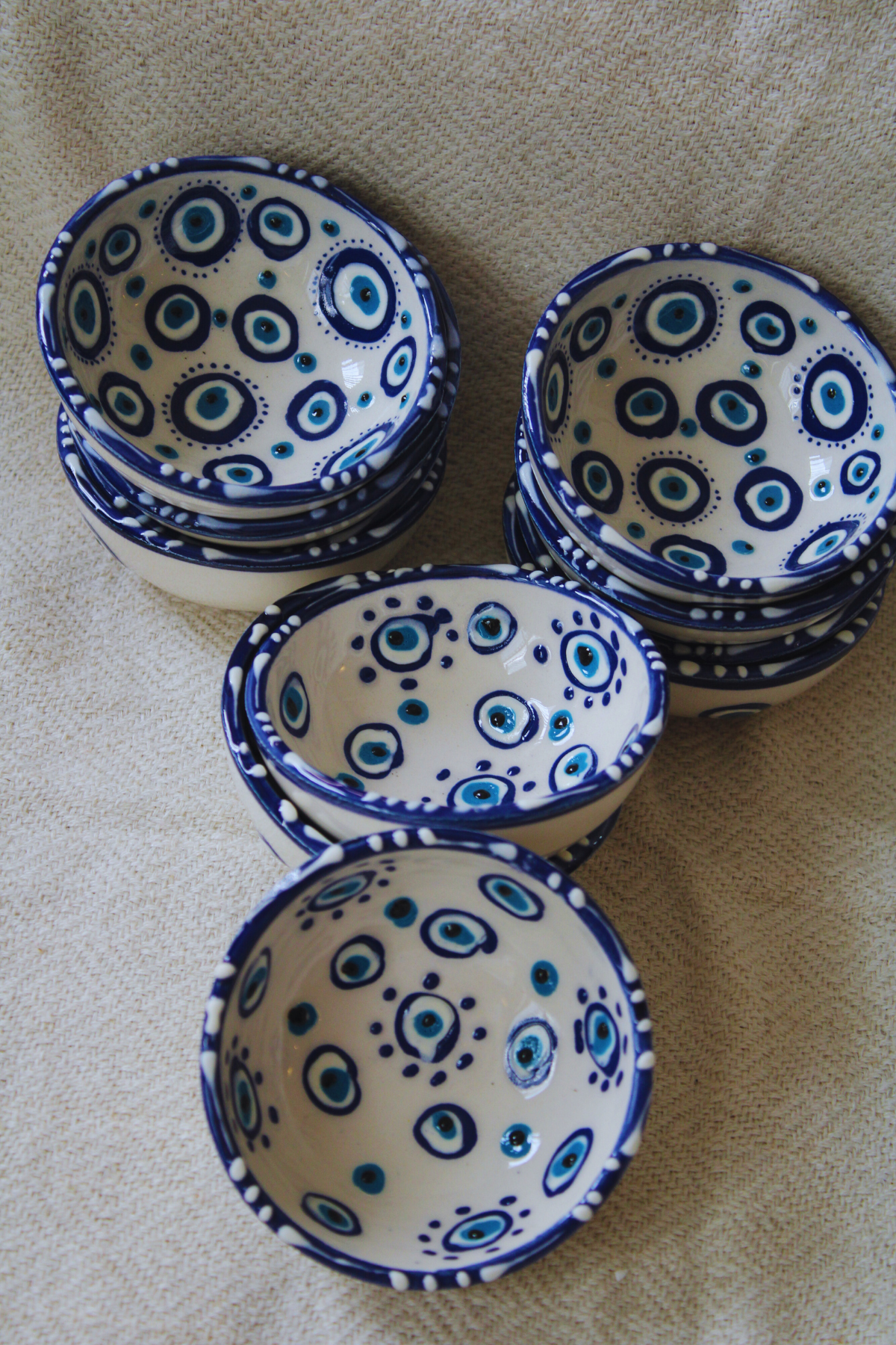 Nazar Handpainted Ceramic Bowls 8 cm