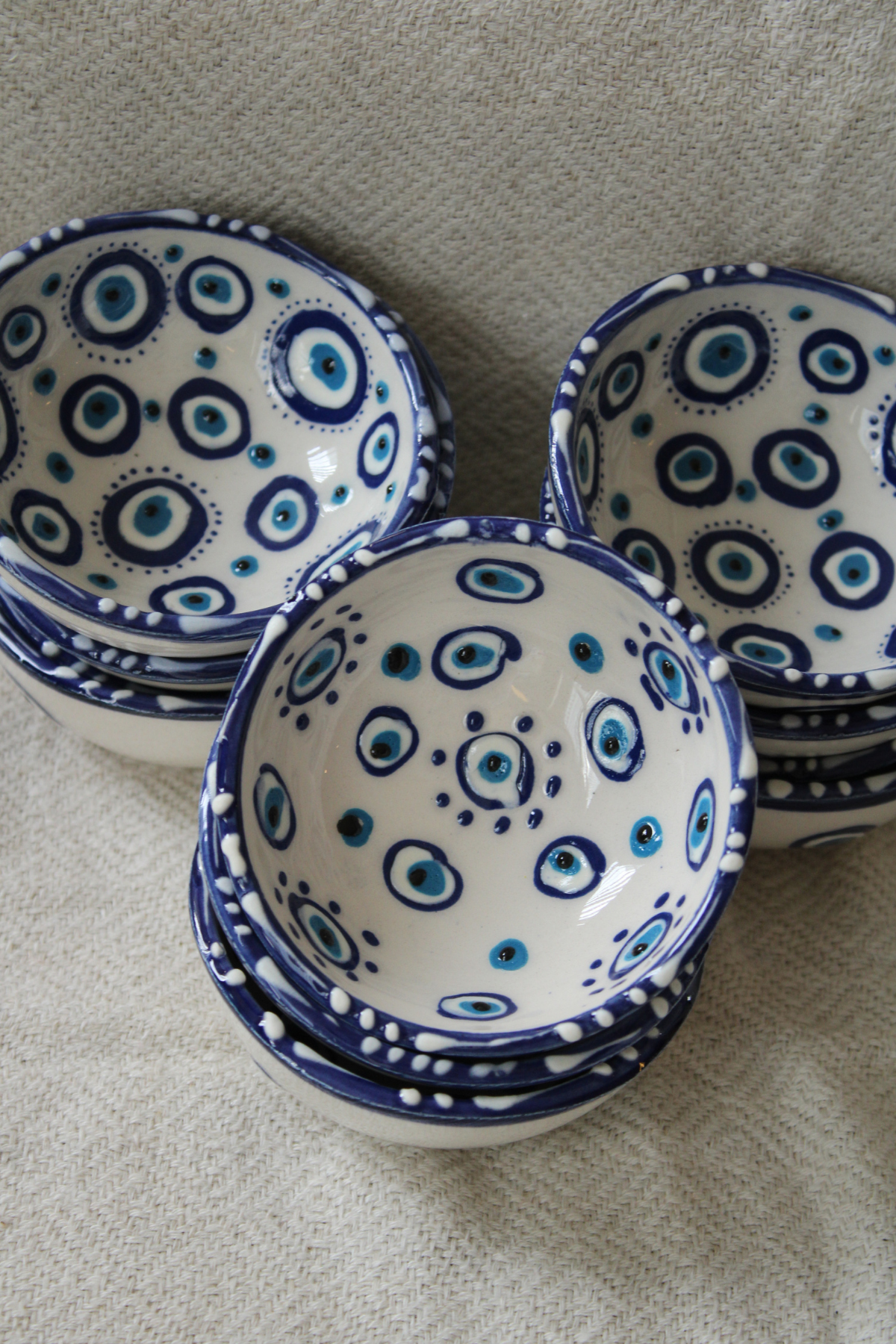 Nazar Handpainted Ceramic Bowls 8 cm