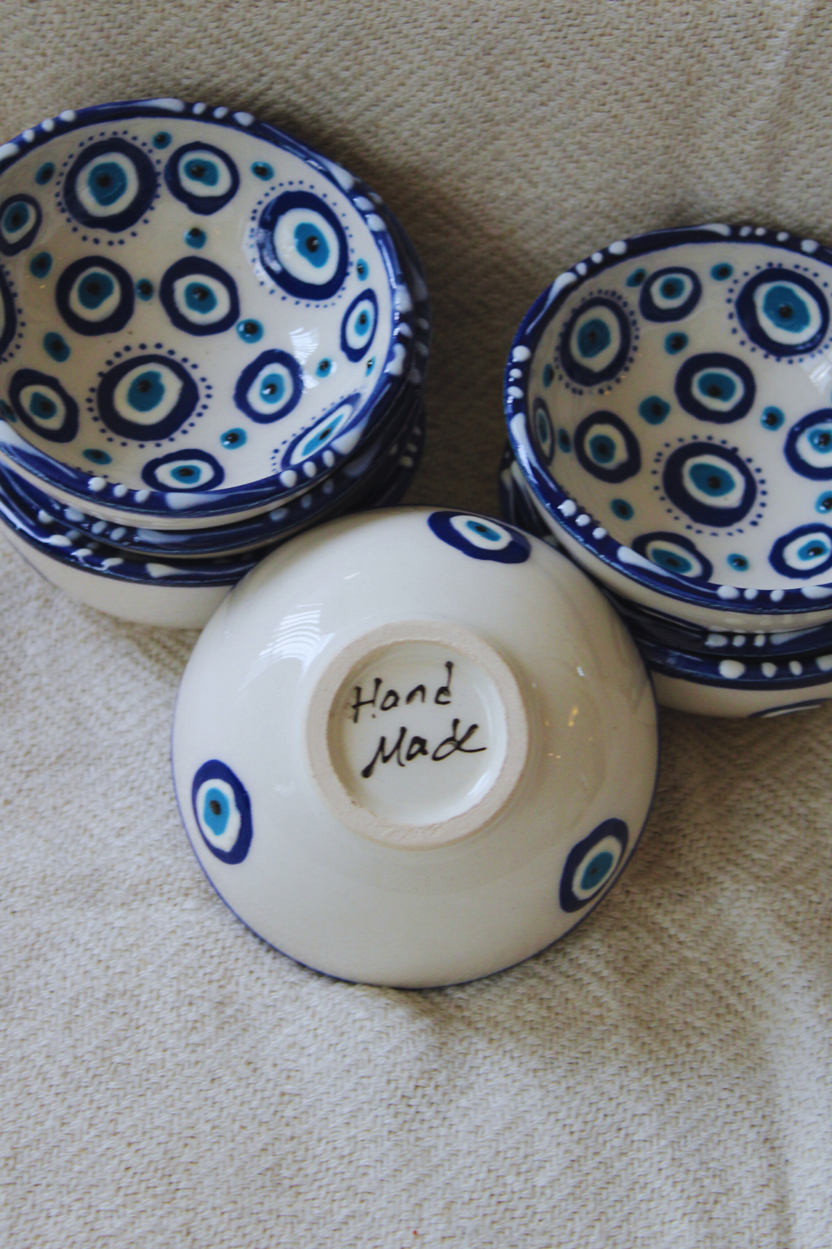 Nazar Handpainted Ceramic Bowls 8 cm