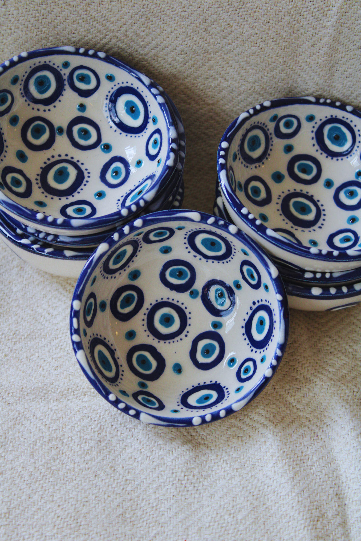 Nazar Handpainted Ceramic Bowls 8 cm