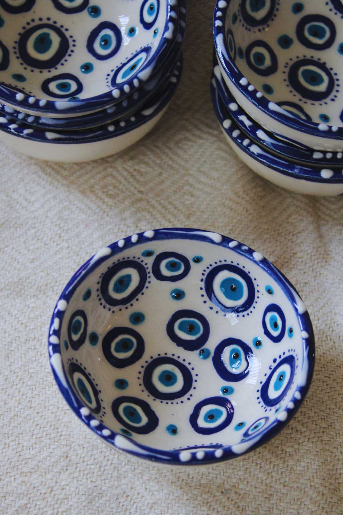 Nazar Handpainted Ceramic Bowls 8 cm