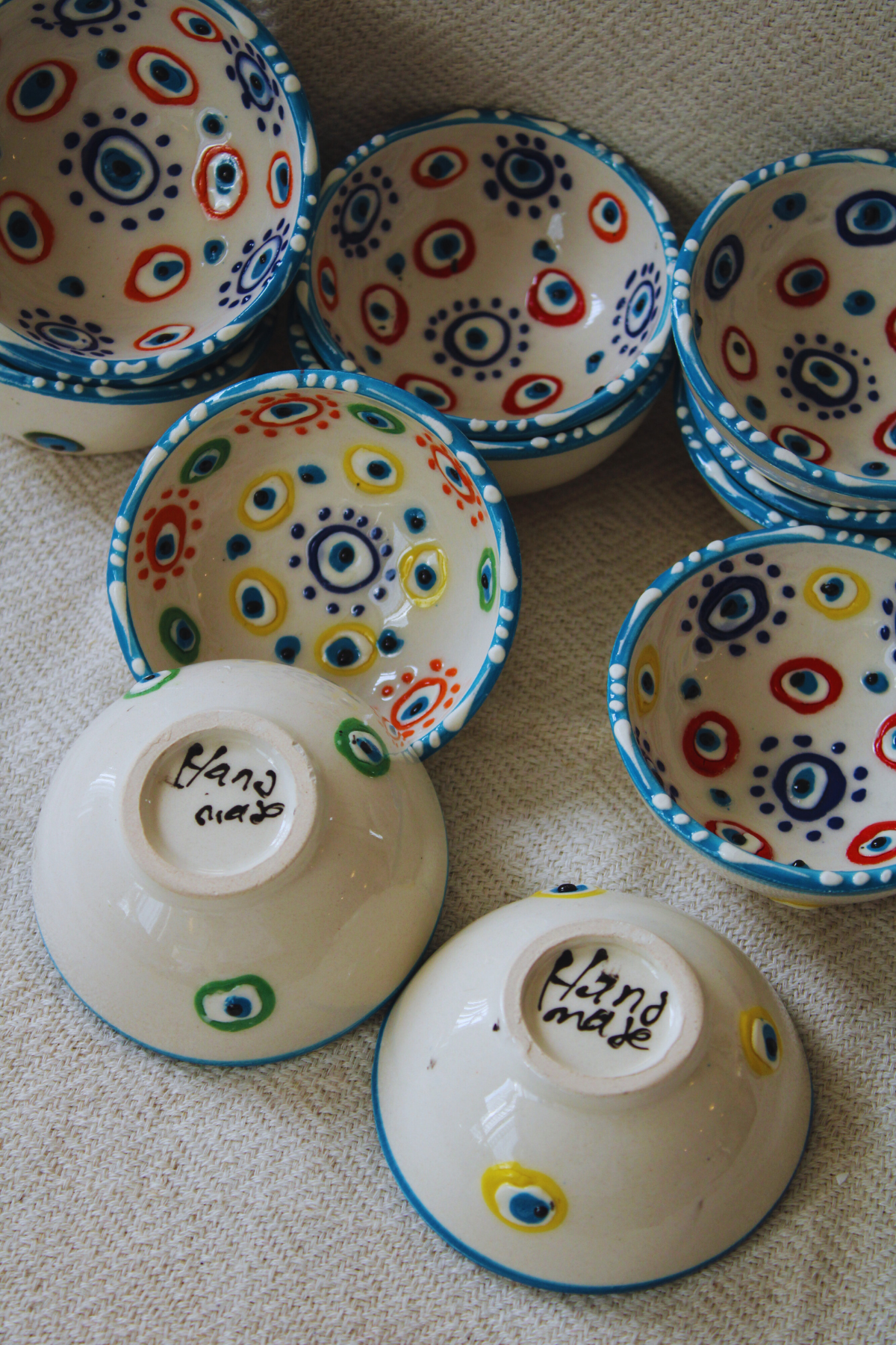 Nazar Handpainted Ceramic Bowls 8 cm