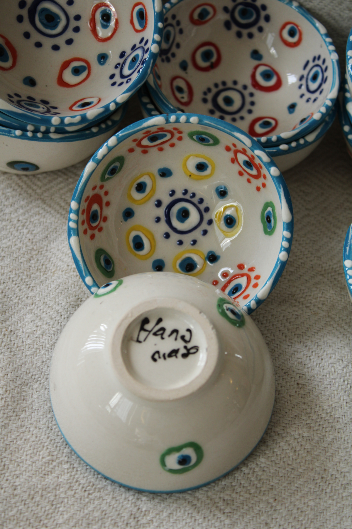 Nazar Handpainted Ceramic Bowls 8 cm