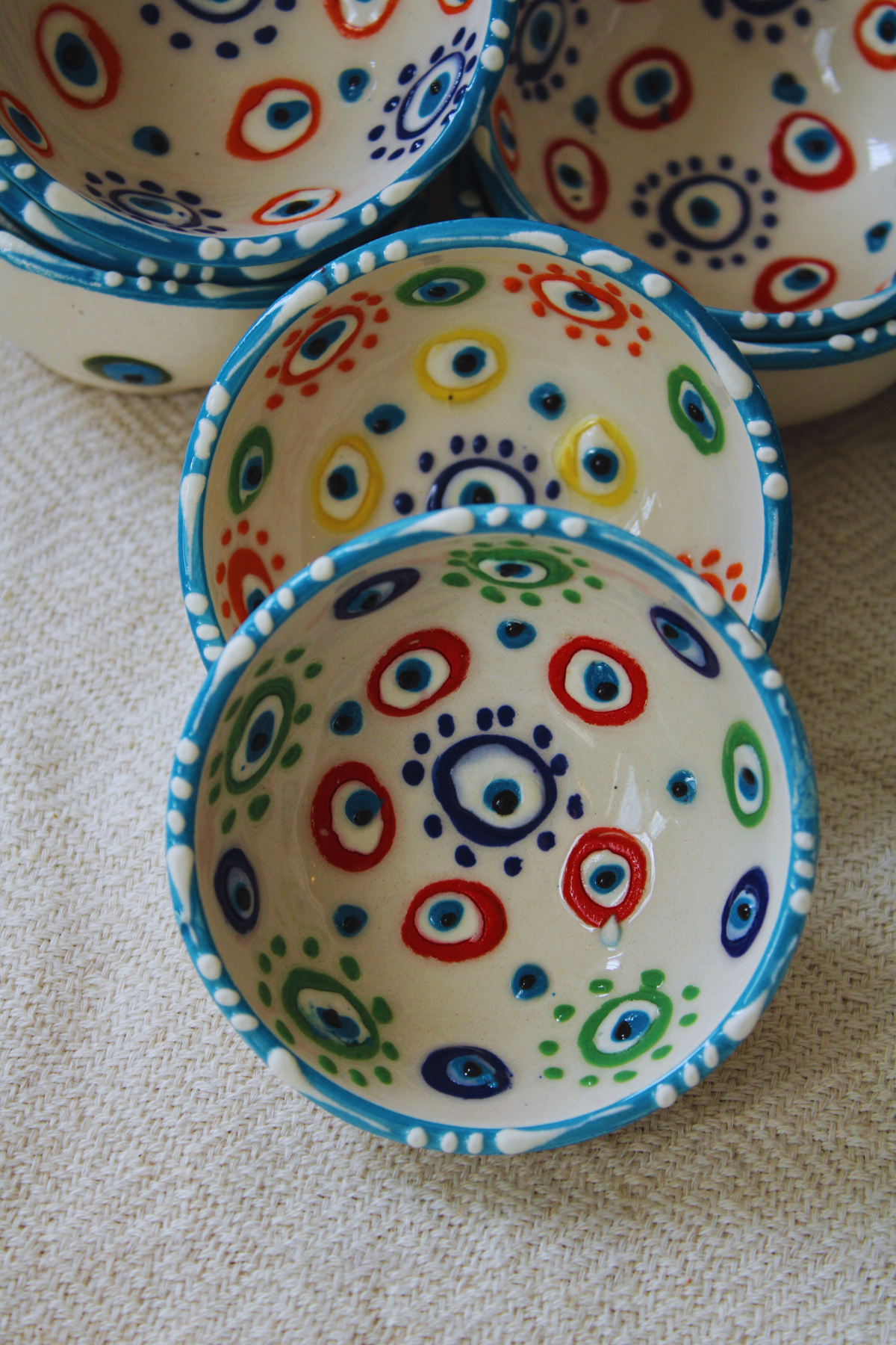 Nazar Handpainted Ceramic Bowls 8 cm