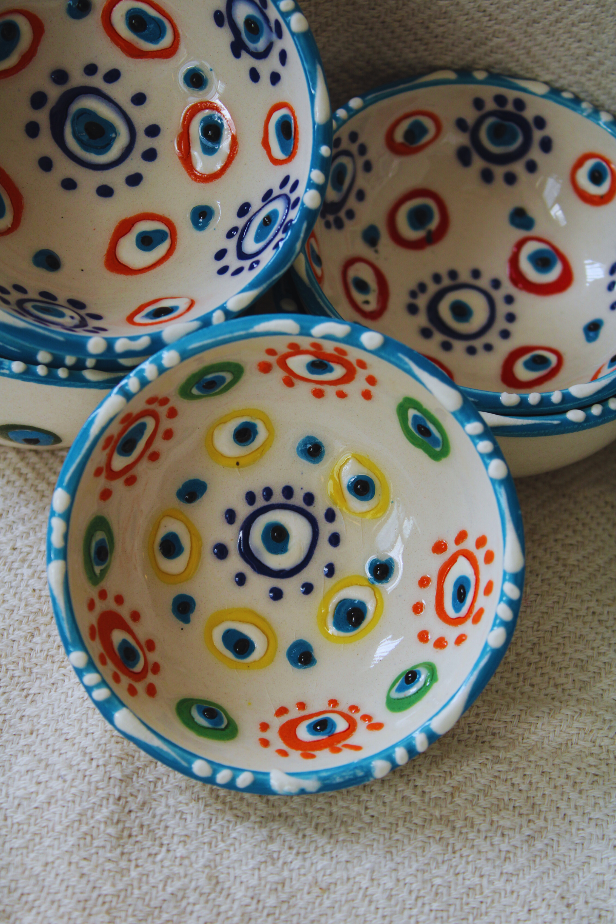 Nazar Handpainted Ceramic Bowls 8 cm