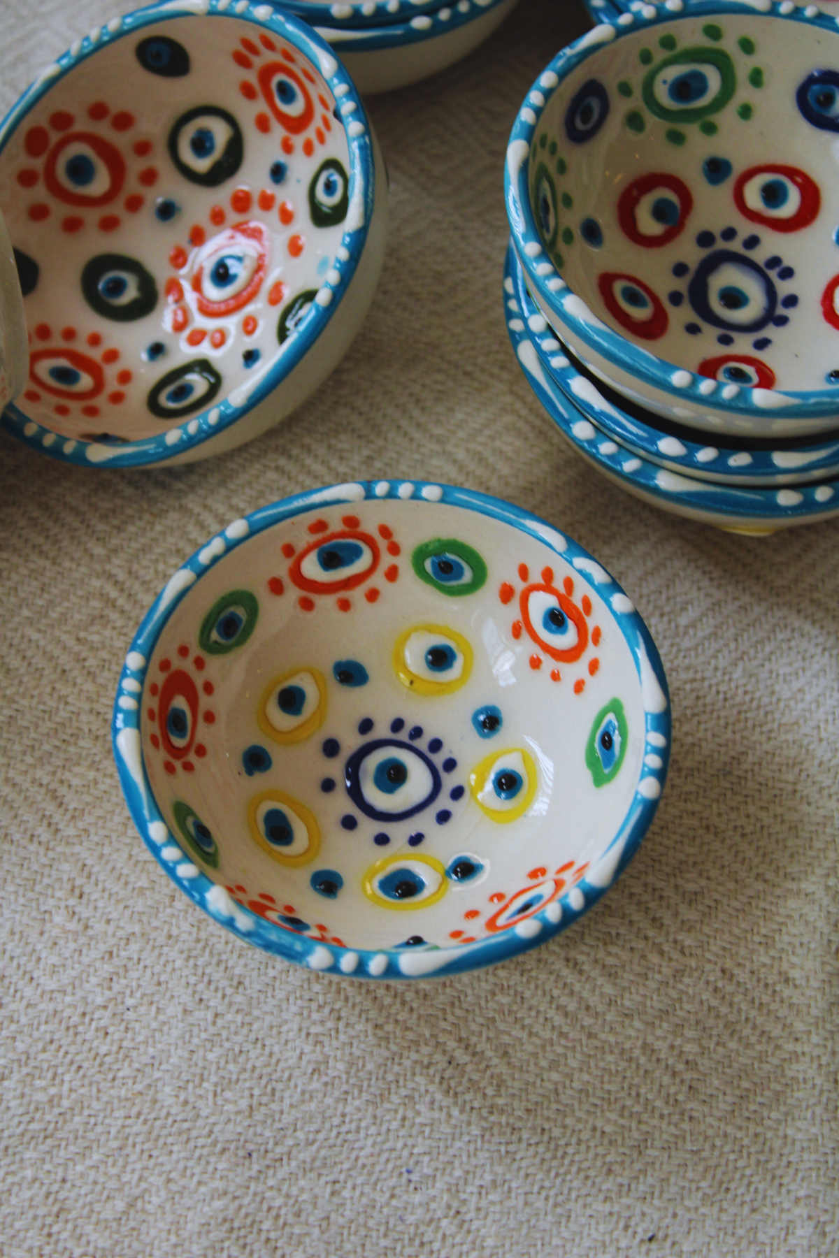 Nazar Handpainted Ceramic Bowls 8 cm