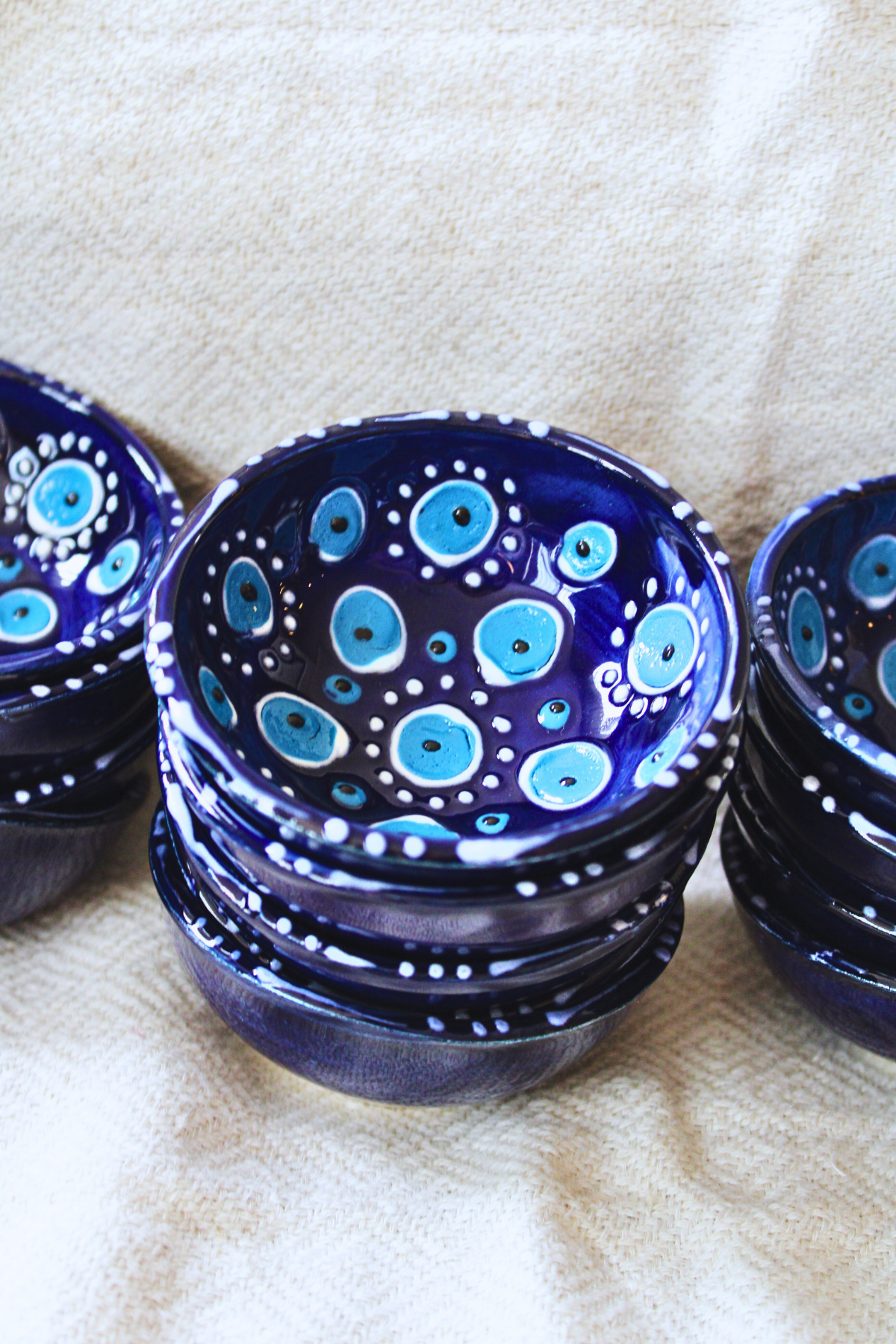 Nazar Handpainted Ceramic Bowls 8 cm