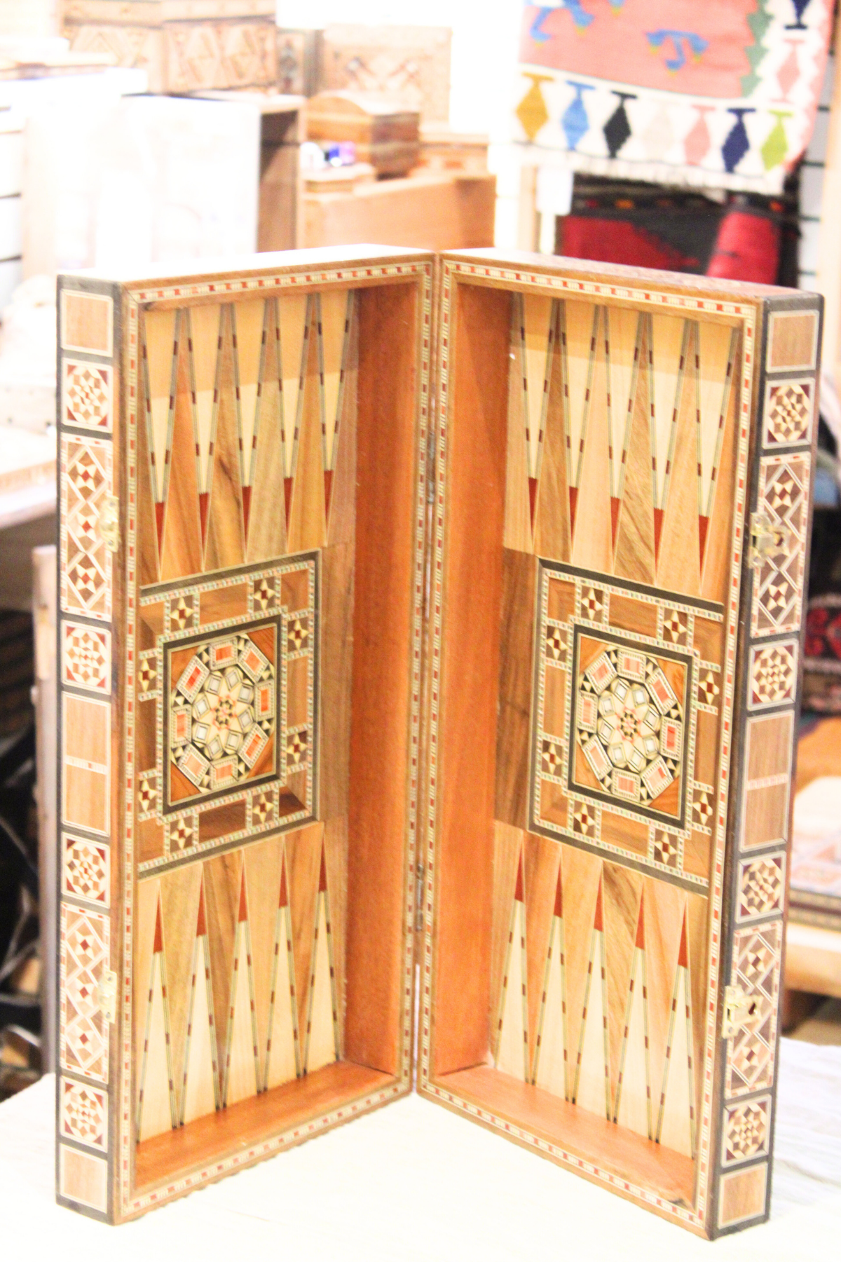 Hikma Syrian Mosaic Backgammon & Chess Board