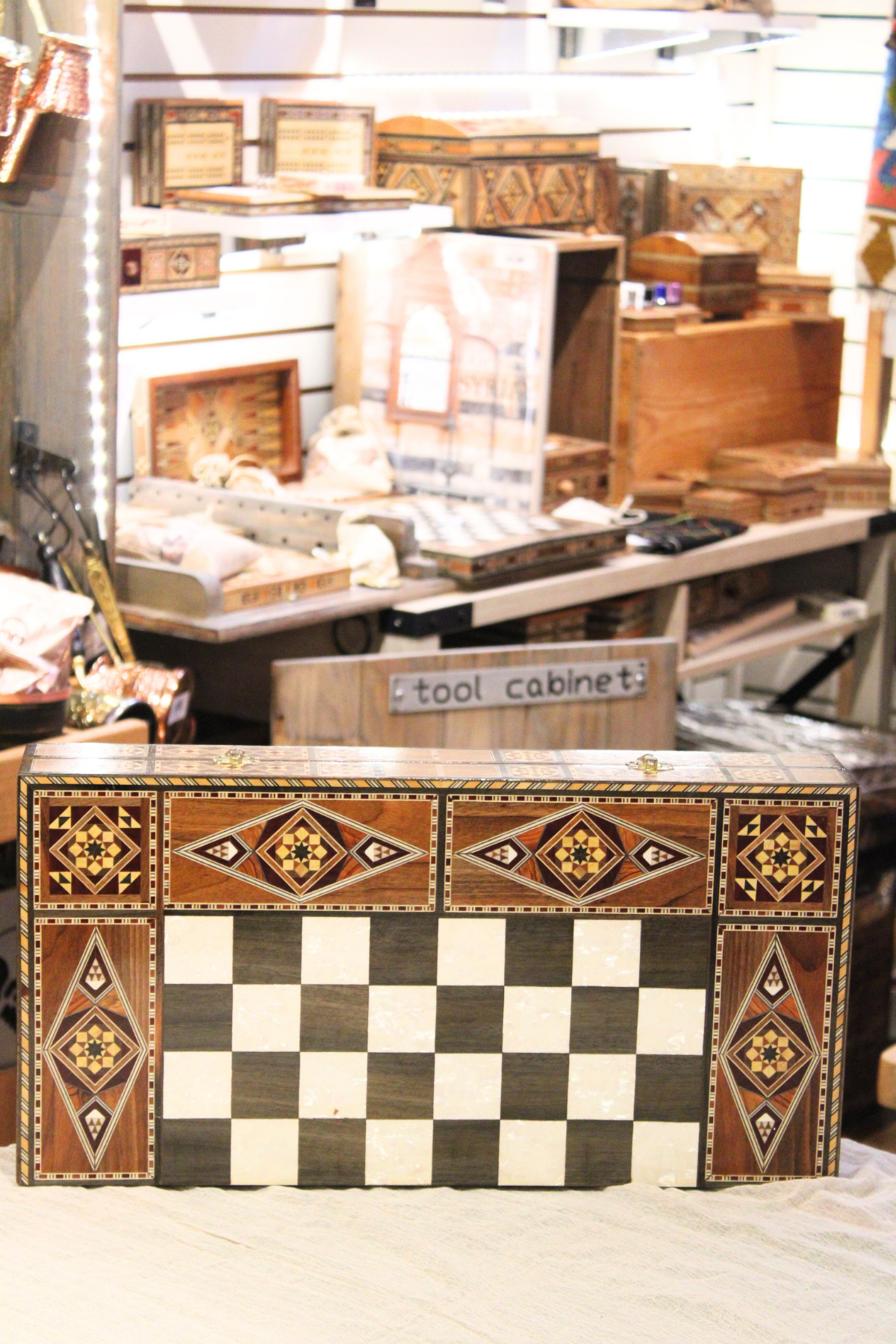 Hikma Syrian Mosaic Backgammon & Chess Board